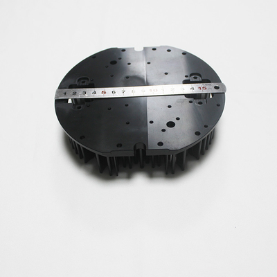 Round Aluminum 1070 Cold Forged Heat Sink For LED Cooling Anodizing Black 15cm